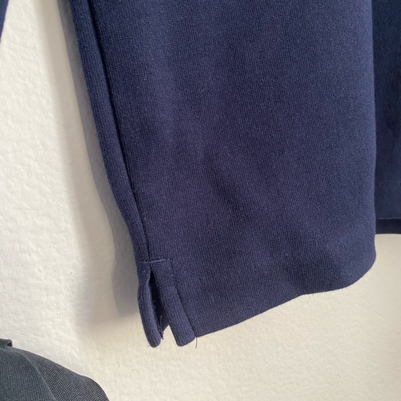 J. Crew • Navy Blue Tie Bell Shaped Long Sleeve Knit Blouse Top - Picture 8 of 16